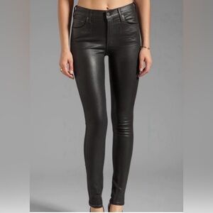 Citizens of Humanity Rocket Wax Coated Black Skinny Jeans High Rise Size 28